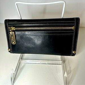 COLE‎ HAAN Buttery Soft Wallet with Checkbook Cover, Black